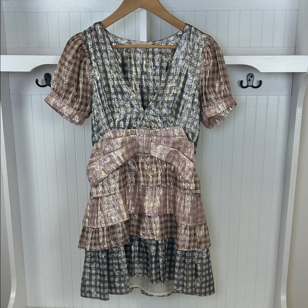 LoveShackFancy Lucinda Tiered Bow Mini Dress Size 2